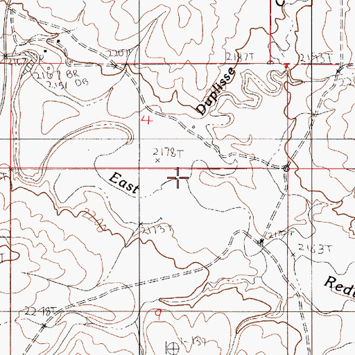 Topographic Map of Duplisse Creek, MT