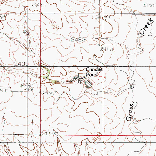 Topographic Map of Candee Pond, MT