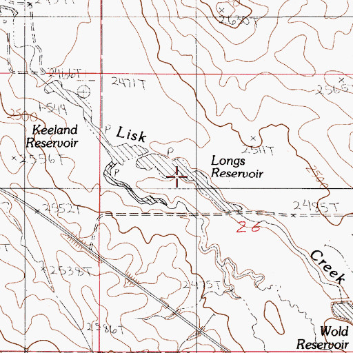 Topographic Map of Longs Reservoir, MT