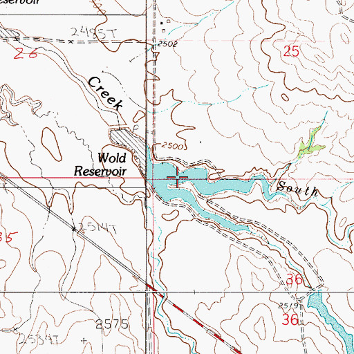 Topographic Map of Wold Reservoir, MT