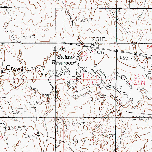 Topographic Map of Switzer Reservoir, MT