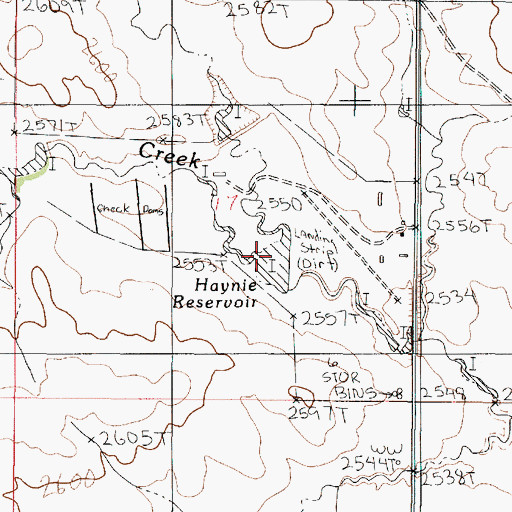 Topographic Map of Haynie Reservoir, MT