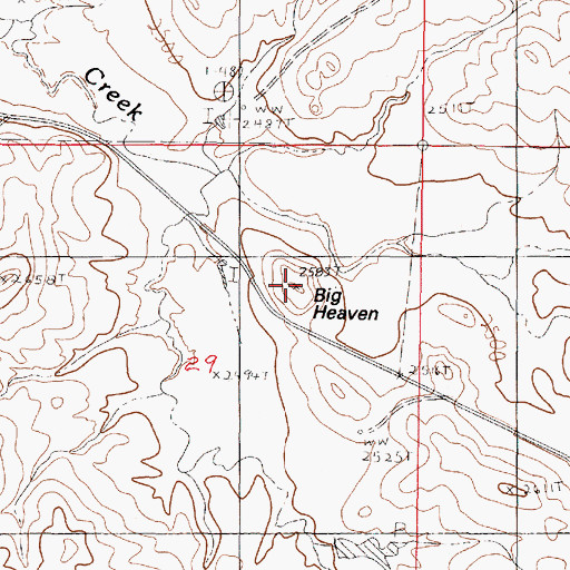 Topographic Map of Big Heaven, MT