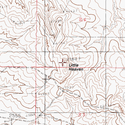 Topographic Map of Little Heaven, MT