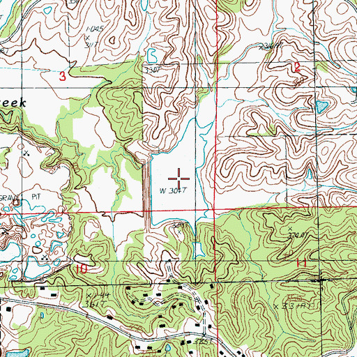 Topographic Map of Caney Creek Site 3a Reservoir, AR