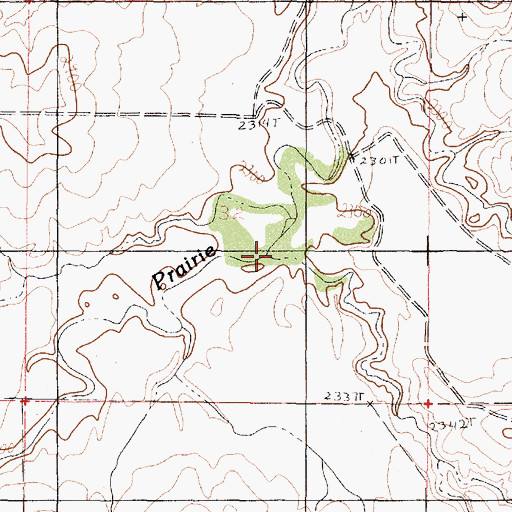 Topographic Map of Cuttybeck Coulee, MT
