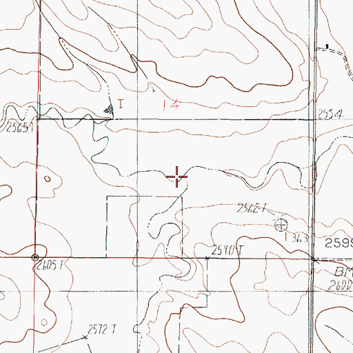 Topographic Map of South Fork Horse Creek, MT