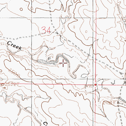 Topographic Map of Cemetery Coulee, MT