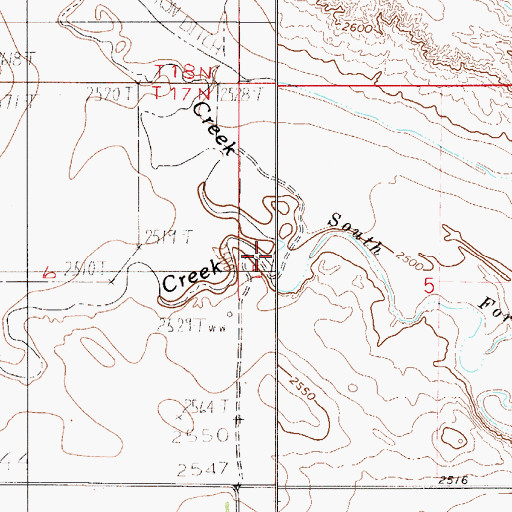 Topographic Map of Middle Fork Deer Creek, MT