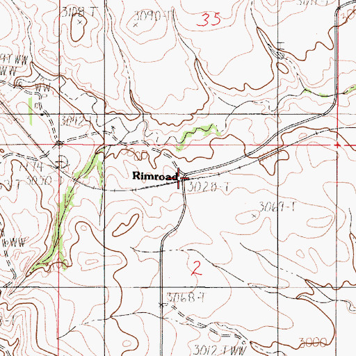 Topographic Map of Rimroad, MT