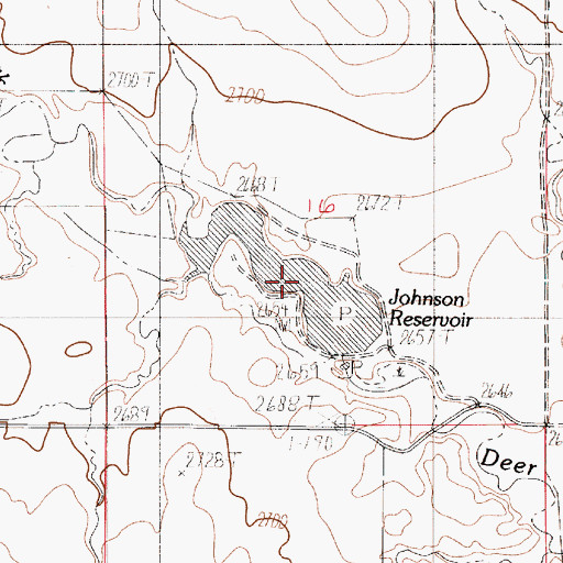 Topographic Map of Johnson Reservoir, MT