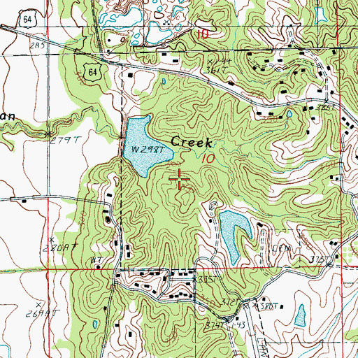 Topographic Map of Caney Creek Site Five Dam, AR