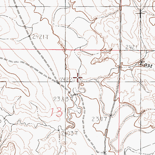 Topographic Map of East Ten Deer Creek, MT