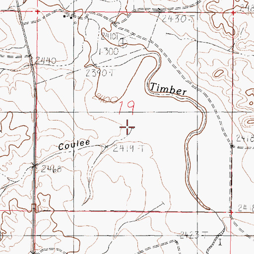 Topographic Map of Terry Coulee, MT