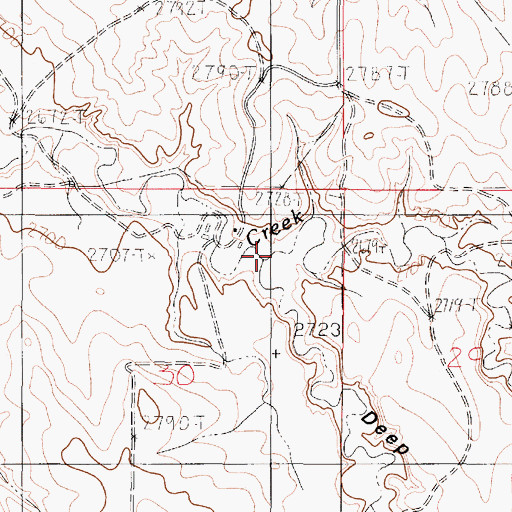 Topographic Map of Deep Bottom, MT