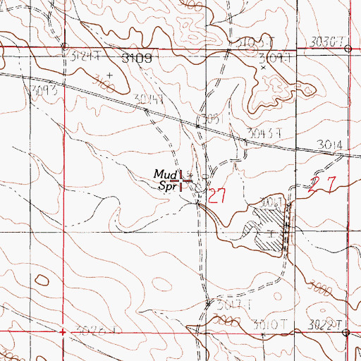 Topographic Map of Mud Spring, MT