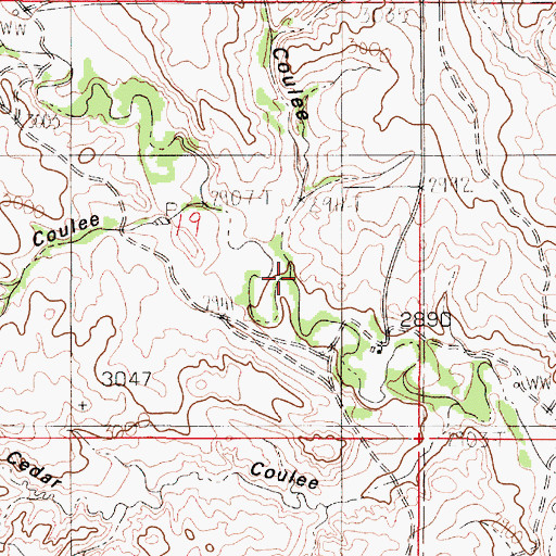 Topographic Map of North Coulee, MT