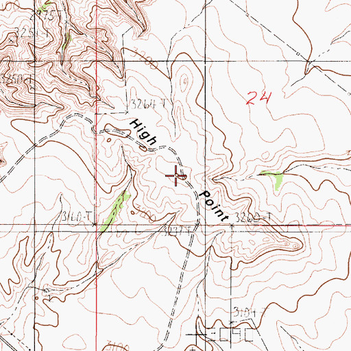 Topographic Map of High Point, MT