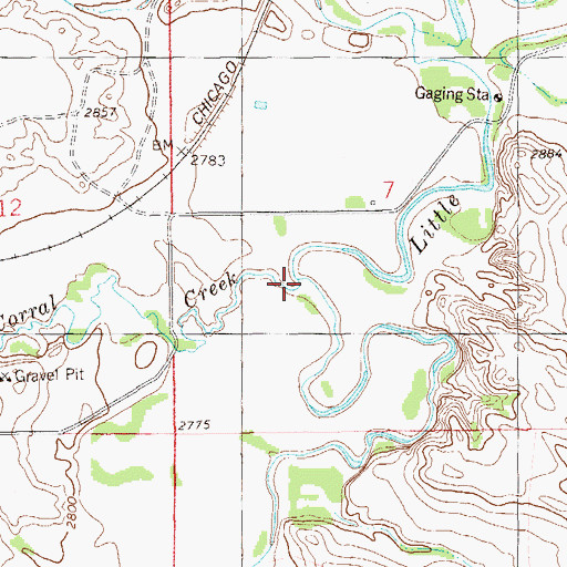 Topographic Map of Corral Creek, ND