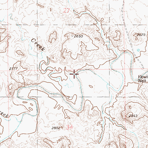 Topographic Map of Mud Creek, ND