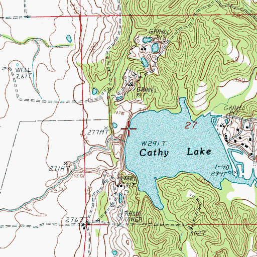 Topographic Map of Caney Creek Site Seven Dam, AR
