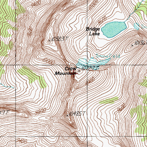 Topographic Map of Crow Mountain, MT