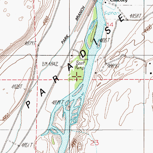 Topographic Map of Grey Owl Recreation Area, MT