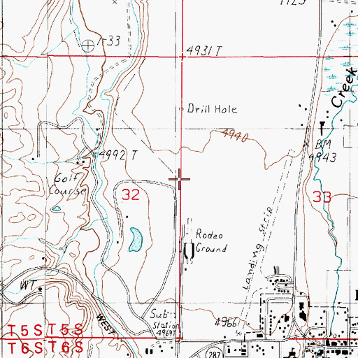 Topographic Map of Ennis Rodeo Grounds, MT