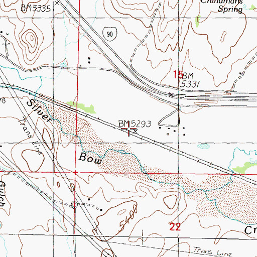 Topographic Map of Dawson (historical), MT