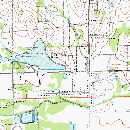Topographic Map of Reynolds Park Lake Dam, AR