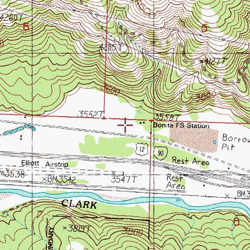 Topographic Map of Bonita Work Center, MT