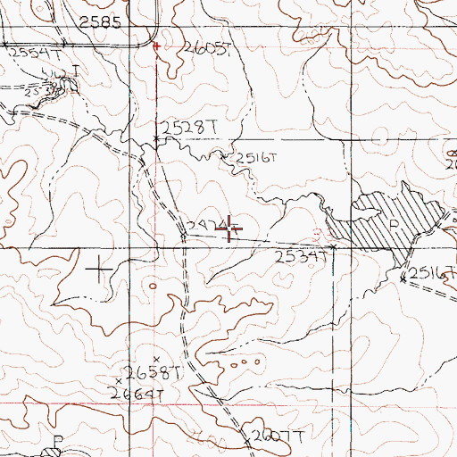Topographic Map of Howard Dam, MT