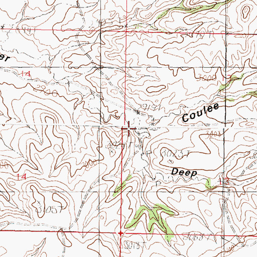 Topographic Map of Deep Coulee, MT