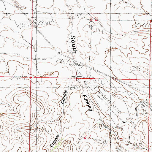 Topographic Map of Coyote Coulee, MT