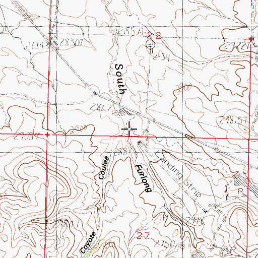 Topographic Map of Furlong Coulee, MT