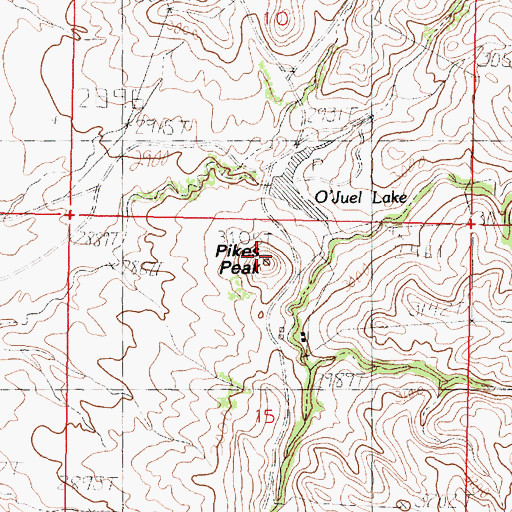 Topographic Map of Pikes Peak, MT
