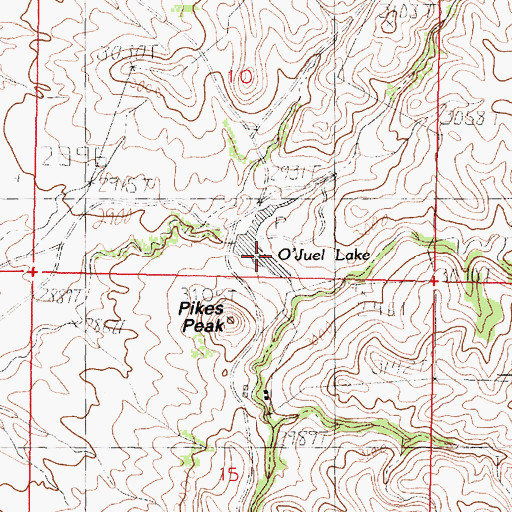Topographic Map of O'Juel Lake, MT