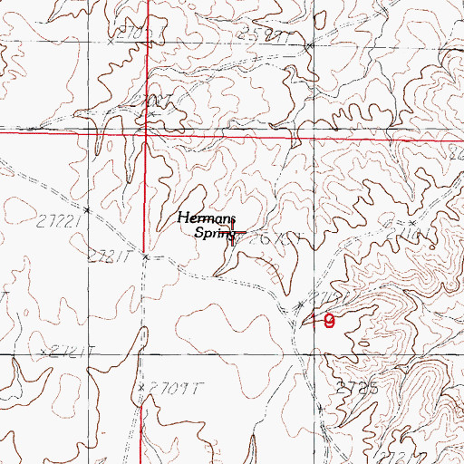 Topographic Map of Hermans Spring, MT
