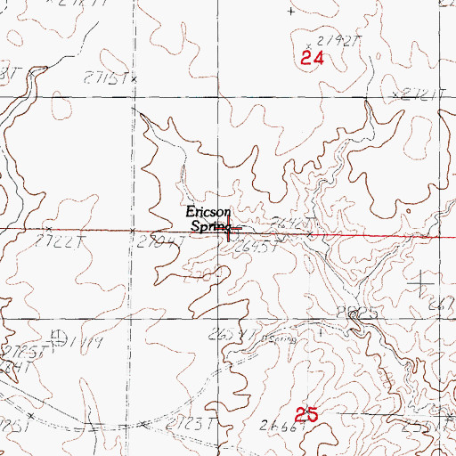 Topographic Map of Ericson Spring, MT