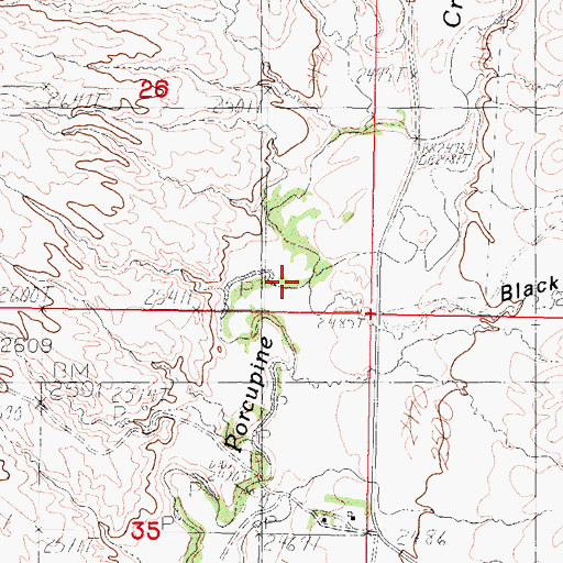 Topographic Map of Black Coulee, MT