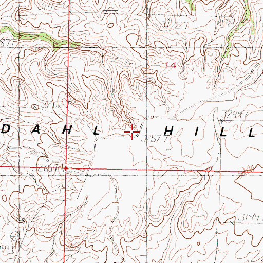 Topographic Map of Dahl Hills, MT