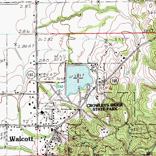 Topographic Map of Park Lake Dam, AR