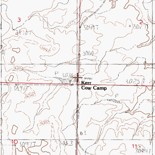 Topographic Map of Kerr Cow Camp, MT