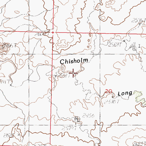 Topographic Map of Long Coulee, MT