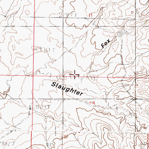 Topographic Map of Fox Coulee, MT