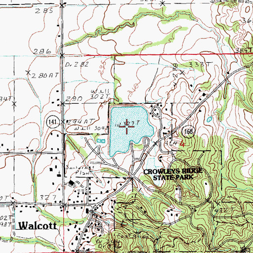 Topographic Map of Walcot Lake, AR