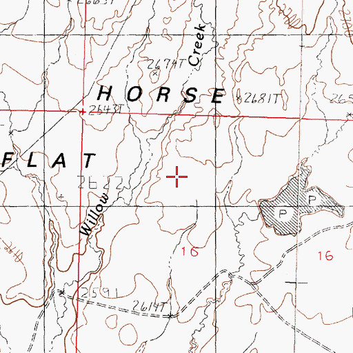Topographic Map of Wild Horse Flat, MT