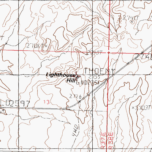 Topographic Map of Lighthouse Hill, MT