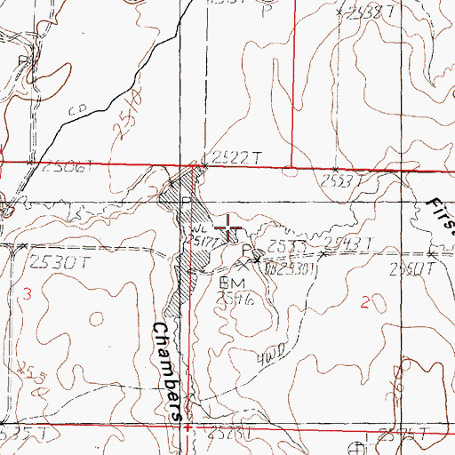 Topographic Map of First Coulee, MT
