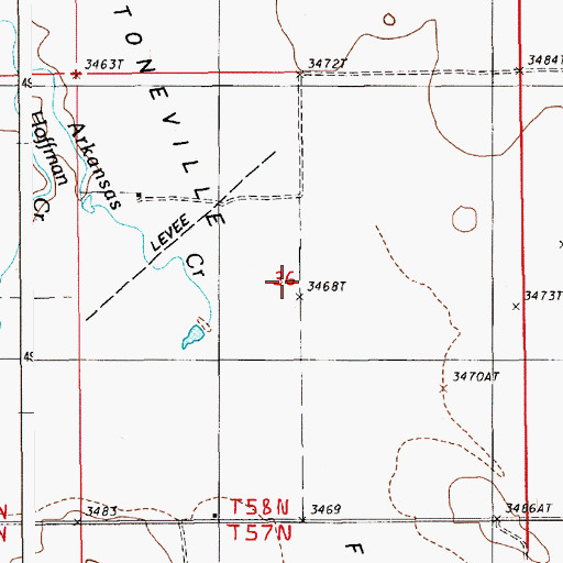 Topographic Map of Stoneville Flats, WY